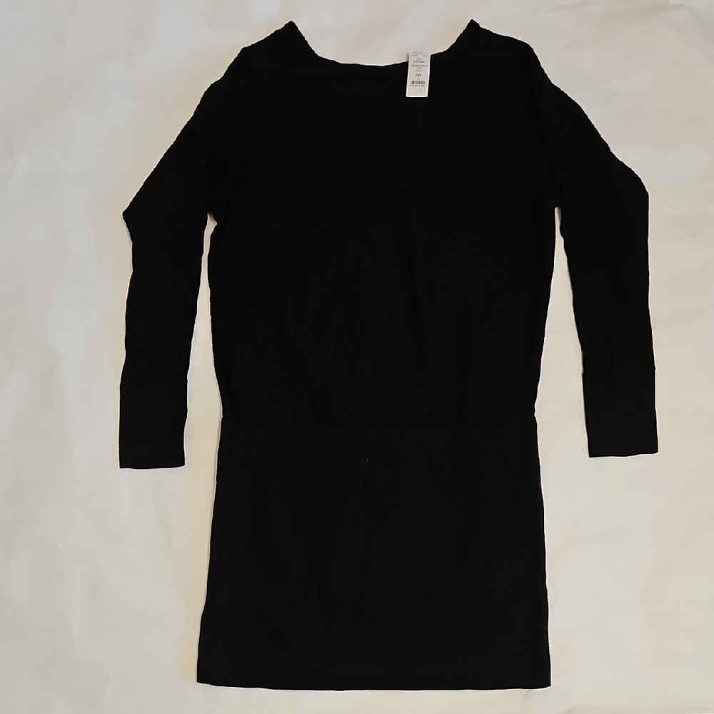 White House Black Market Black Long-Sleeve Mini Dress